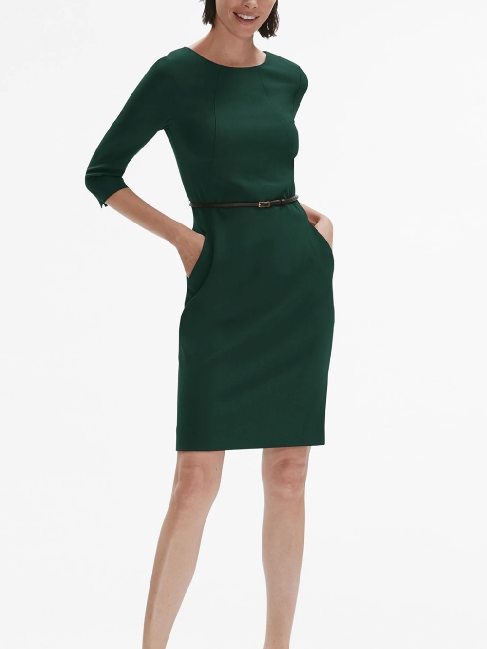 MM. Lafleur Olive Green Etsuko Dress with Belt